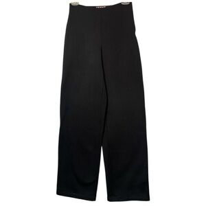 Y2K Carushka Bodywear Black Wide Leg Straight Pants Size Small Fleece Lined